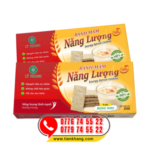 Bánh mầm năng lượng - Vị mặn rong nho - Hộp 250 gram
